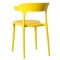 Fabulaxe Modern Plastic Outdoor Dining Chair with Open U Shaped Back, Yellow, PK 2 QI004228.YL.2 - alternate 5